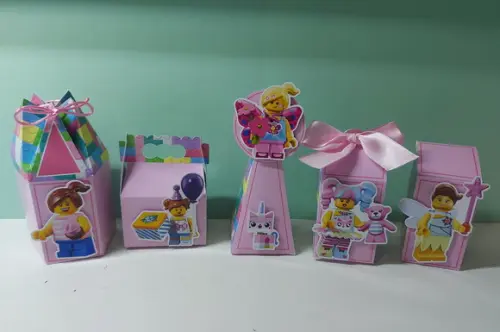 20 Caixas Lego Rosa