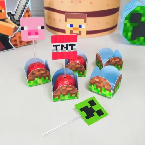 35 Forminhas + Topper Minecraft