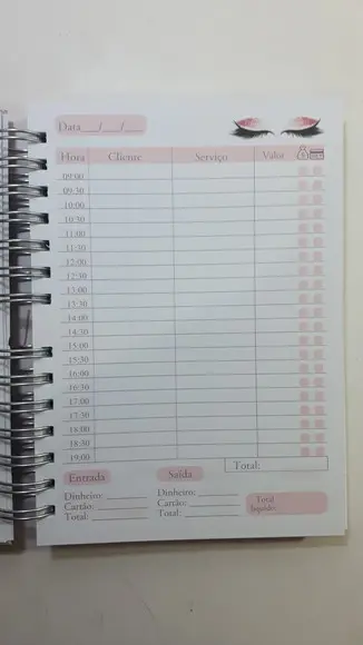Agenda Agendamentos Designer Cilios