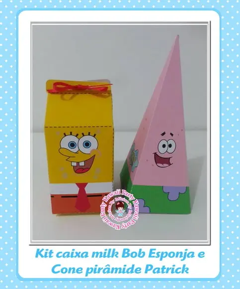 Caixa milk Bob Esponja e cone Patrick