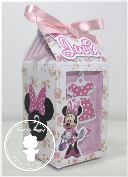 Caixa Milk Minnie Rosa com Visor