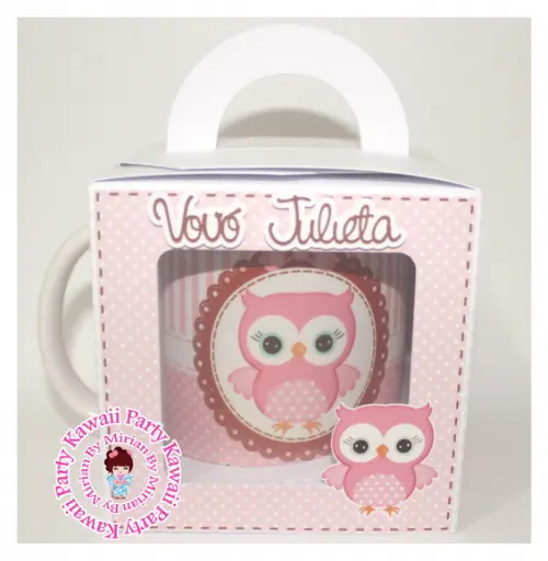 Caneca porcelana Coruja