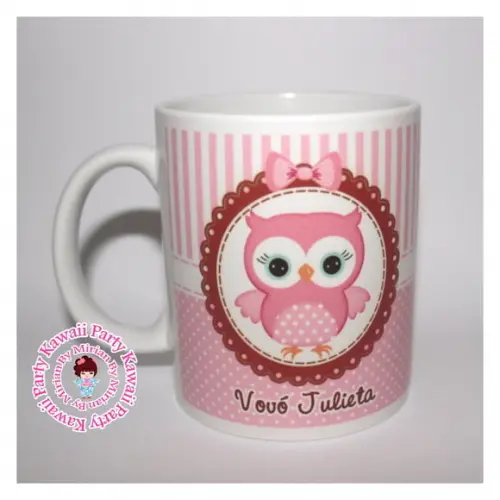 Caneca porcelana corujinha
