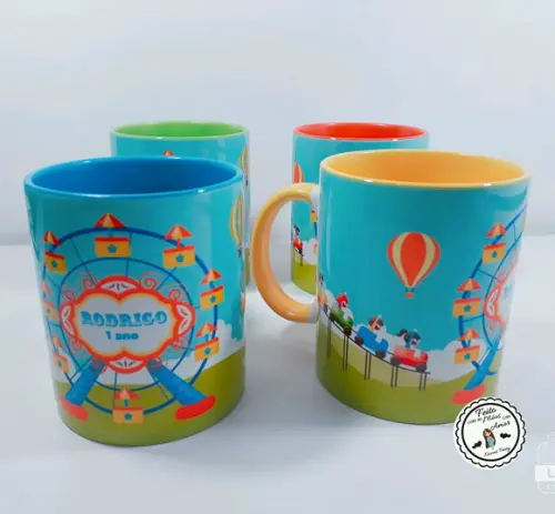 Caneca Porcelana Parque Diversões