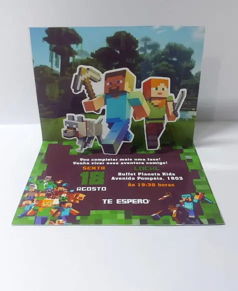 Convite 3d Minecraft
