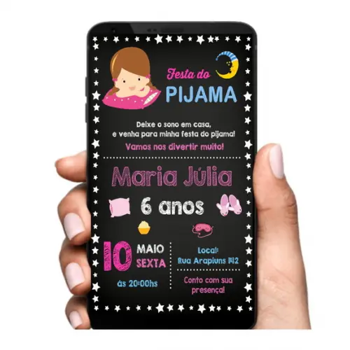 Convite Digital Festa do Pijama
