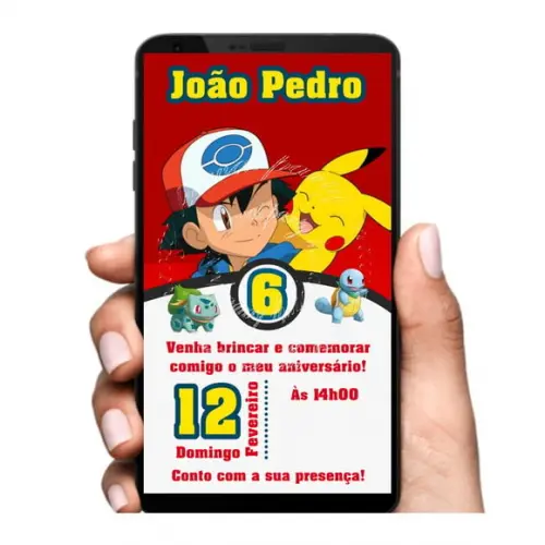 Convite Digital Pokemon