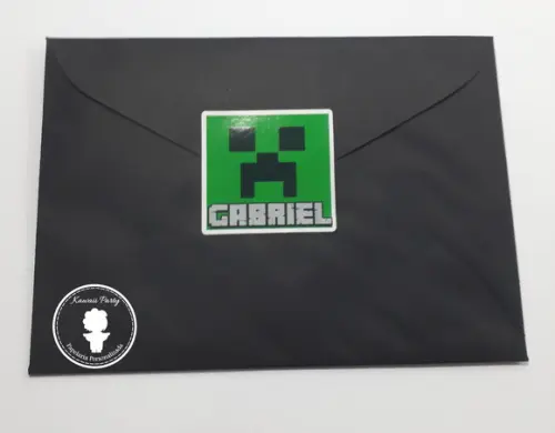 Convite Minecraft 3d
