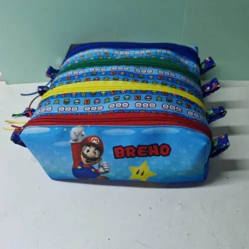 Estojo 4 Divisórias Mario Bros