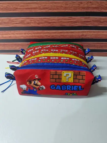 Estojo 4 Divisórias Mario Bros