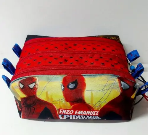 Estojo Homem Aranha 3 Divisórias