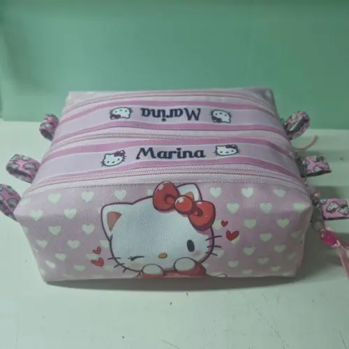 Estojo Triplo Hello Kitty