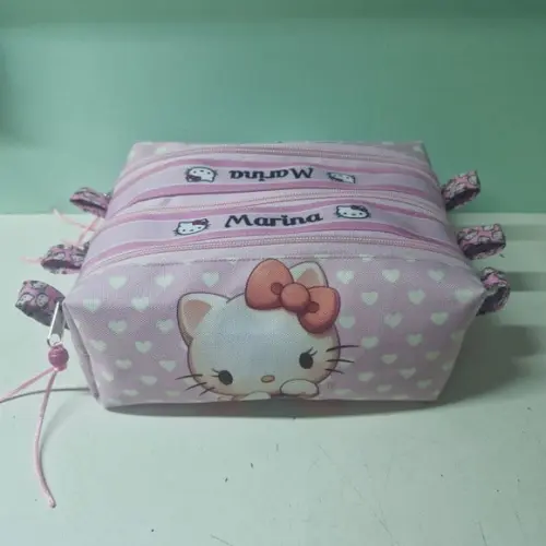 Estojo Triplo Hello Kitty