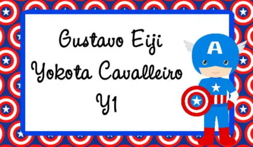 Etiqueta material escolar Capitao america 100 etiquetas
