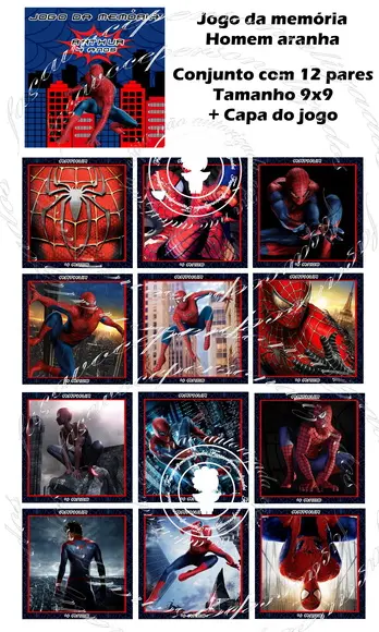 Jogo memoria homem aranha