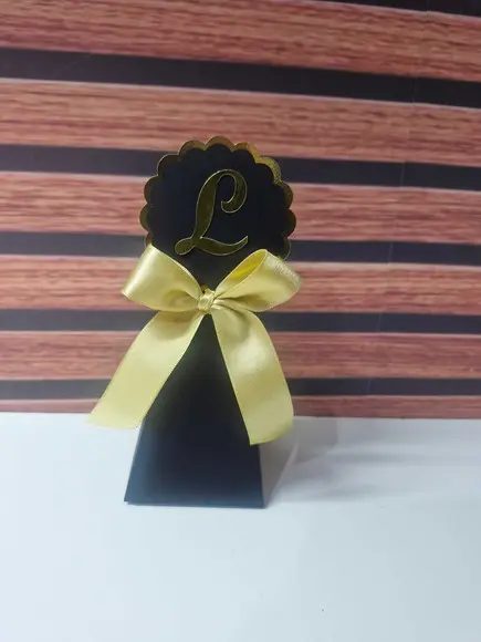 Kit 12 Caixas Preto e Dourado