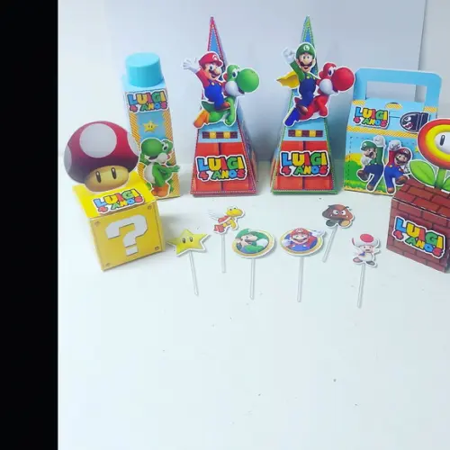 Kit 30 Caixas Mario Bros