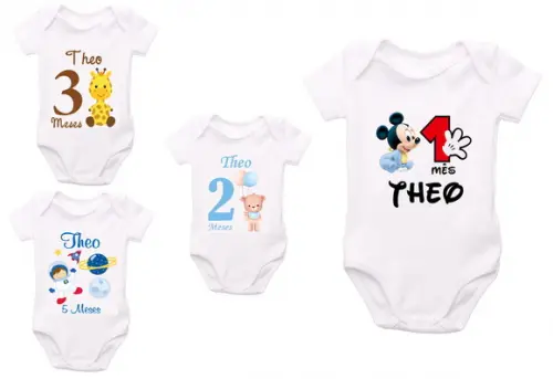 Kit Body Mesversário Temas Diversos
