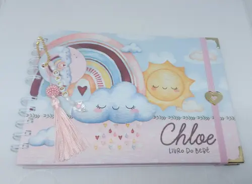 Kit Caderneta e Livro do Bebe Chuva de Amor