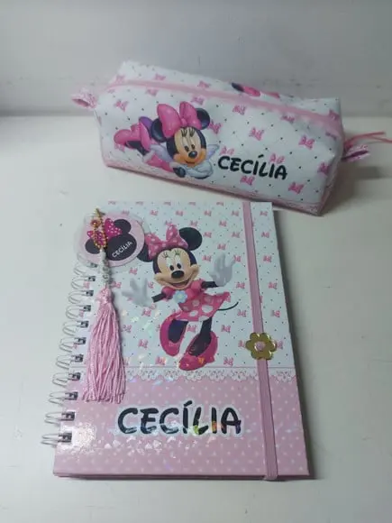 Kit Caderno Minnie Rosa