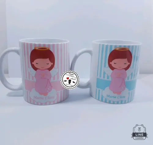 Kit Caneca Batizado Menina