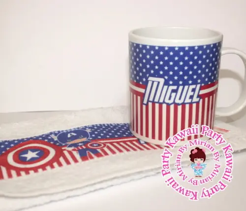 Kit caneca plastica Capitão america