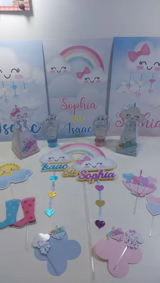 Kit Festa Chá Revelação Chuva de Amor