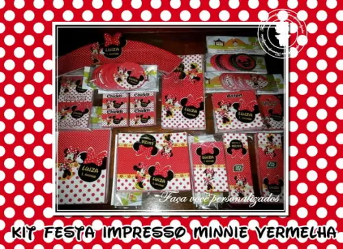 Kit festa impresso Minnie vermelha