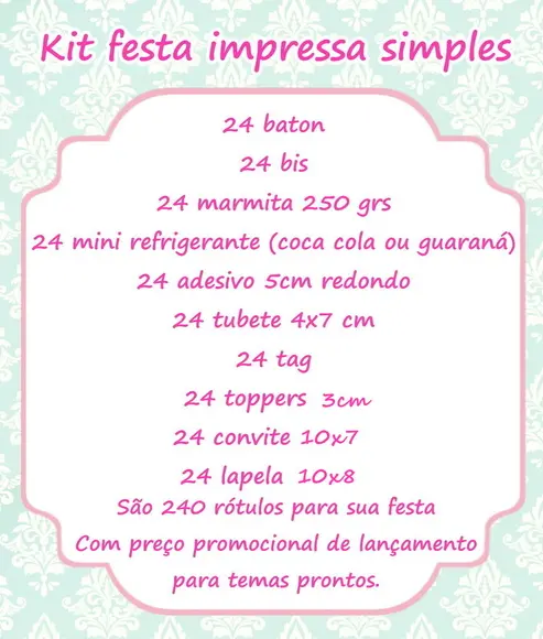 Kit festa rótulos impressos 1