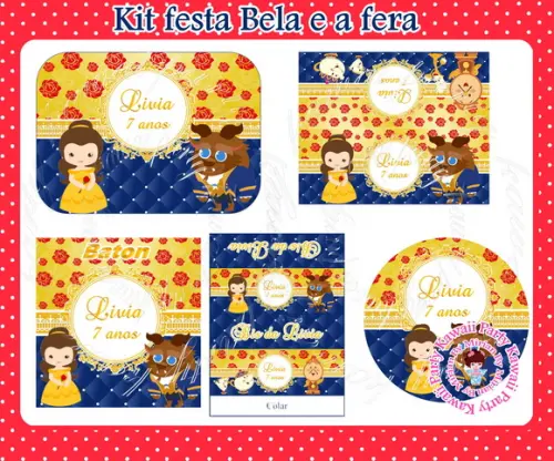 Kit festa simples Bela e a Fera