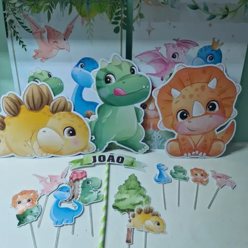 Kit Festa Só 1 Bolinho Dinossauros