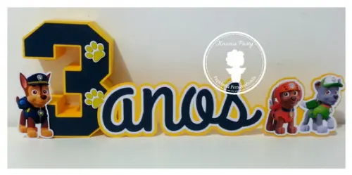 Letra 3d + Cursiva Patrulha Canina