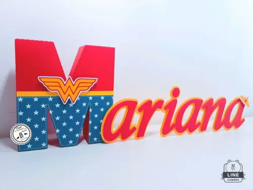 Letra 3d + Cursiva Super Herois