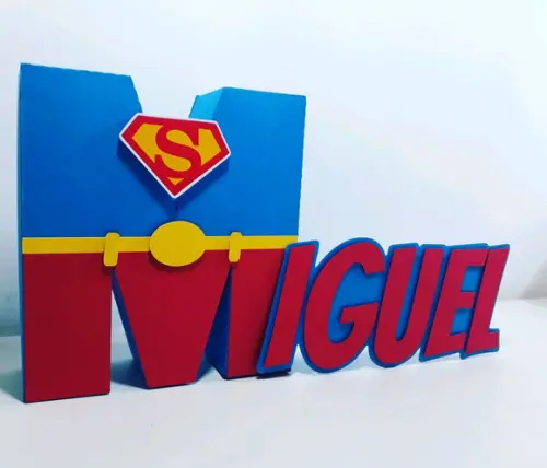 Letra 3d + Cursiva Super Herois