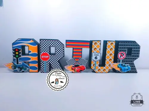 Letra 3d Hot Wheels