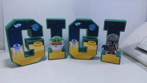 Letra 3d Baby Yoda