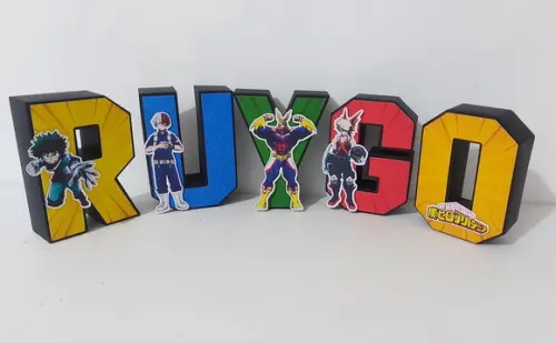 Letra 3d My Hero Academy