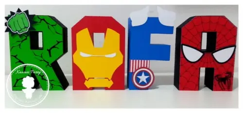 Letras 3d Super Herois