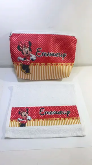 Necessaire + Toalha Lavabinho Minnie