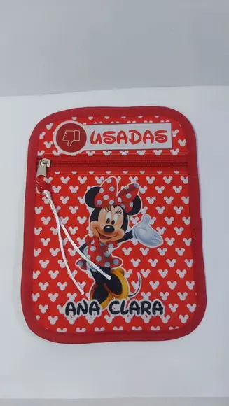 Porta máscaras duplo minnie vermelha