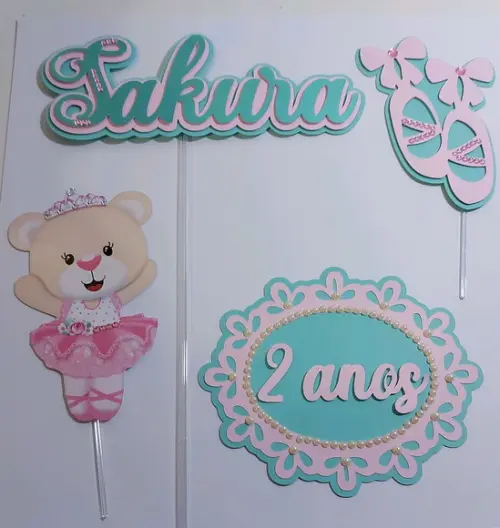 Topper Cake Ursinha Bailarina