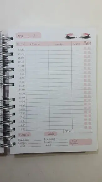 Agenda Agendamentos Designer Cilios