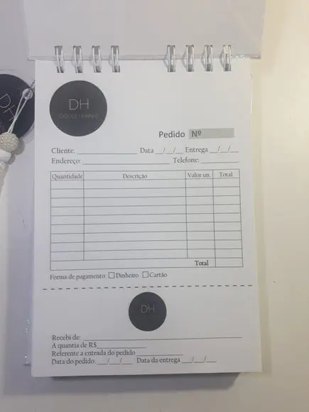 Caderno de Pedidos Personalizado