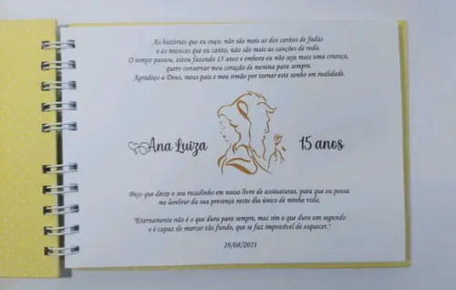 Caderno de assinaturas Bela e a fera
