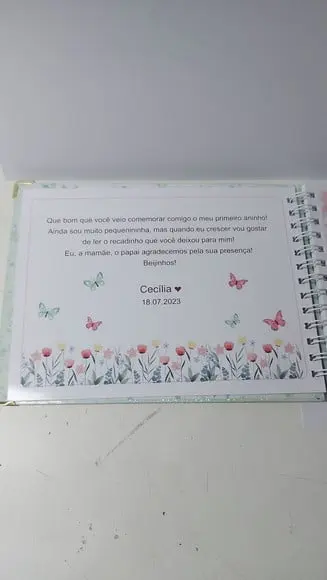 Caderno Mensagens Jardim das Borboletas