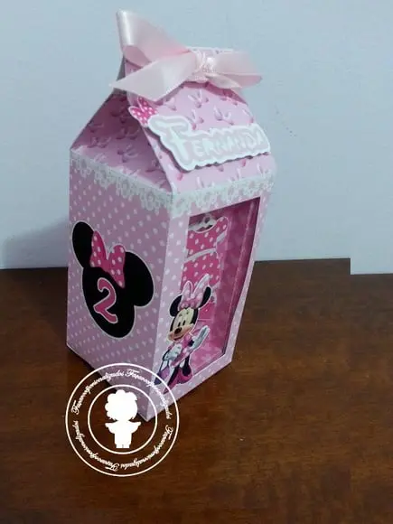 Caixa Milk com Visor Minnie Rosa