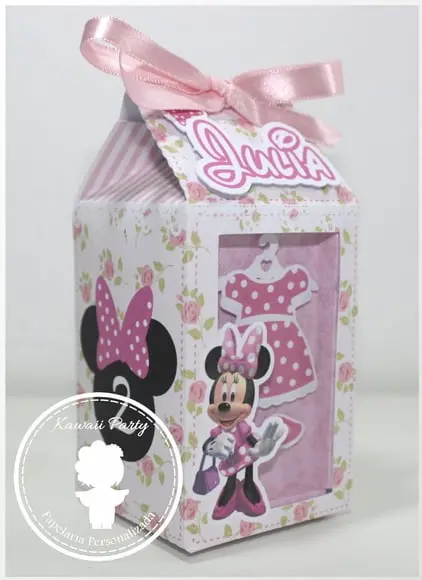 Caixa Milk Minnie Rosa com Visor