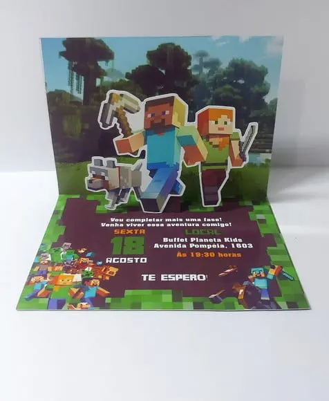 Convite 3d Minecraft