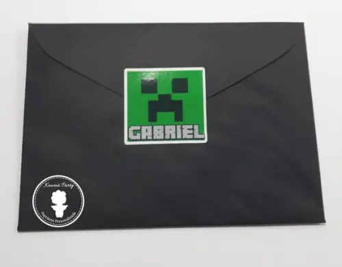 Convite Minecraft 3d