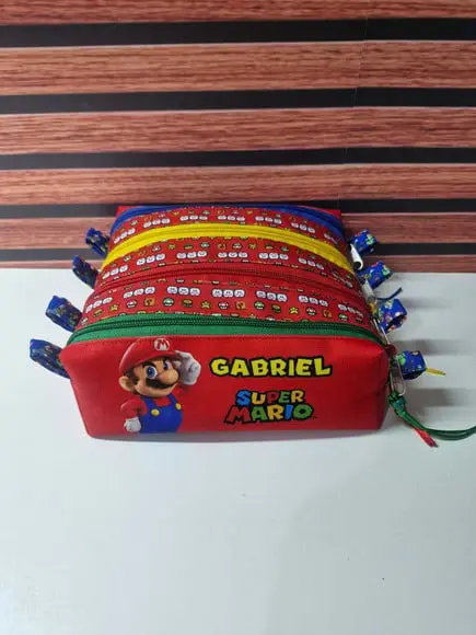 Estojo 4 Divisórias Mario Bros